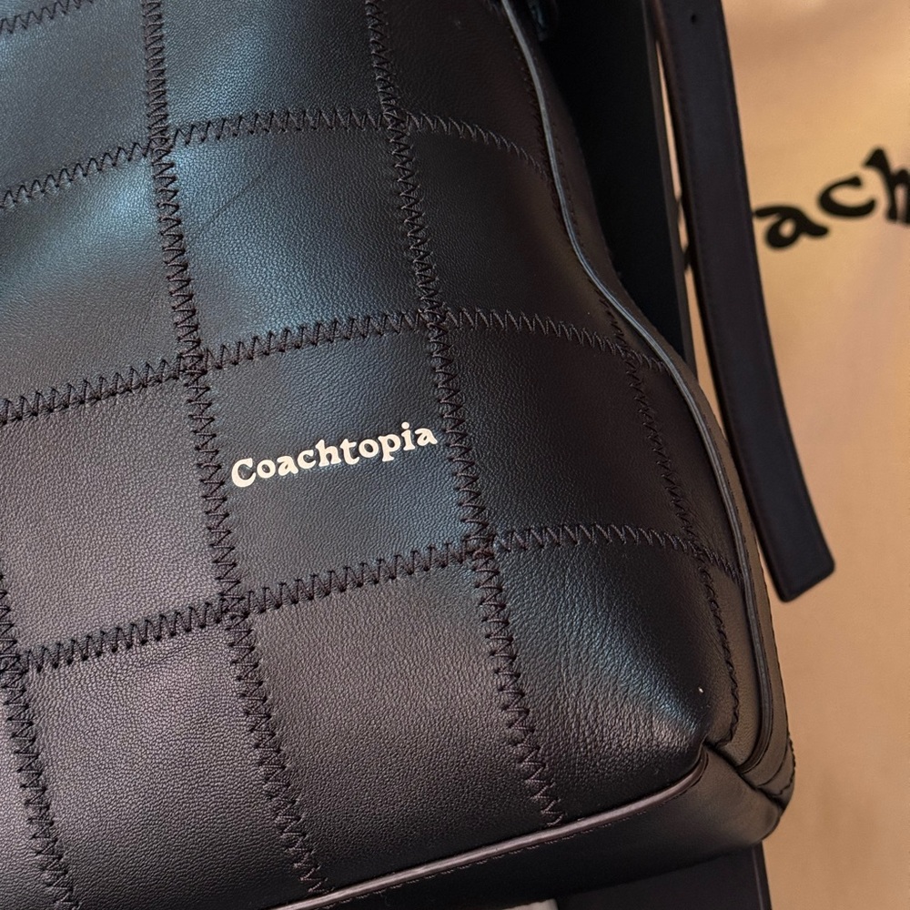 COACH Coachtopia Alter Ego Slouchy Large Tote Black + Leather Cosmetic Pouch - Picture 5 of 14